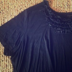 Ruffle detail plus size tee